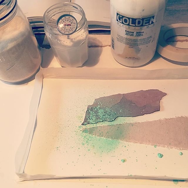 #gelatineart transfer printing with #goldenmediums